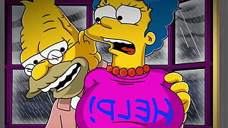 Late Simpson Embarrassed Housewife Marge With A Slut As Of Revealing Raiment And Screwed In Entire Her Taut Grots Whilst Her Spouse Homer Was At Play / Droll / Visual Novel / Cartoons / Manga / Parody