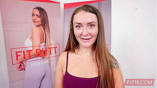 POV Casting Plump Dilettante With A Fine Bawdy cleft Chloe Marie In Yoga Drawers