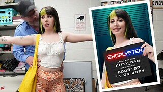 Shoplyfter - Lovable Green-Haired Thief Acquires Caught and Pounded by the Security Officer