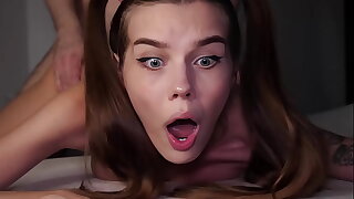OMG, MY Irritant IS Augmentation TIGHT! Cute 18 Yo Teen STRUGGLES At near Tormented Anal Fianc