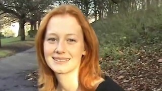 Alana Smith Flashing - All red training school lass vagina in the public garden